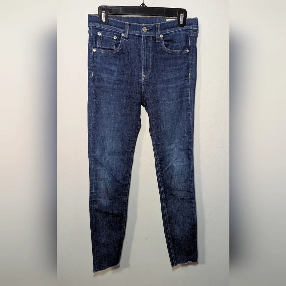 Rag & Bone 10" Ankle Skinny Jeans in Mad River Blue Dark Wash Women's Size 27 - Picture 1 of 9
